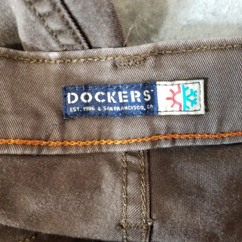 Levi's Dockers jeans men's 38x30 regular straight brown stretch denim pants